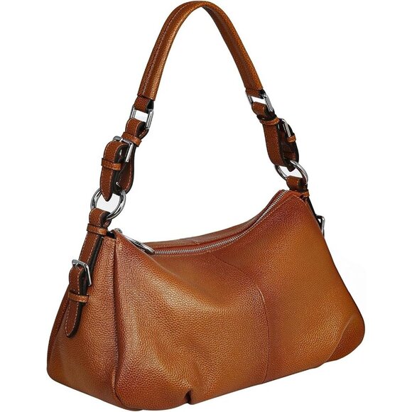 Handbags - HESHE Leather Shoulder Bag for Women – Designer Hobo Crossbody Work Handbag